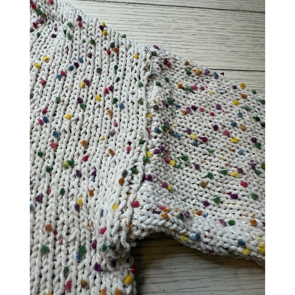 Seven 7 Women's Popcorn Rainbow Confetti Knit Long Sleeve Crewneck Sweater. Sz L - Picture 7 of 10